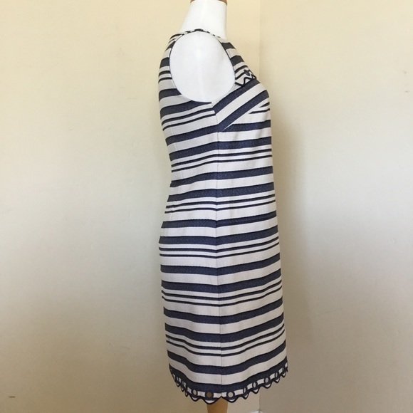 J. Crew Dress Blue White Striped Size 2 - Picture 2 of 9